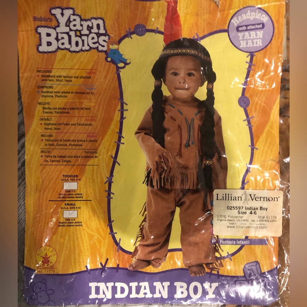 Vintage Lillian Vernon Indian Boys Costume
